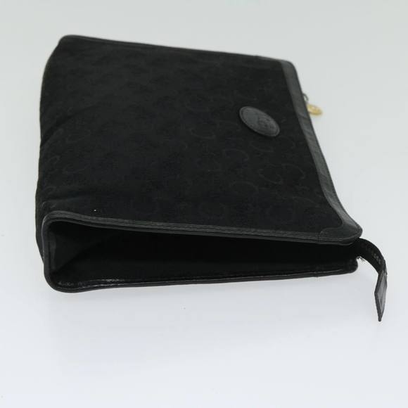 CELINE C Macadam Canvas Clutch Bag Black Auth ac2823 - Picture 3 of 16